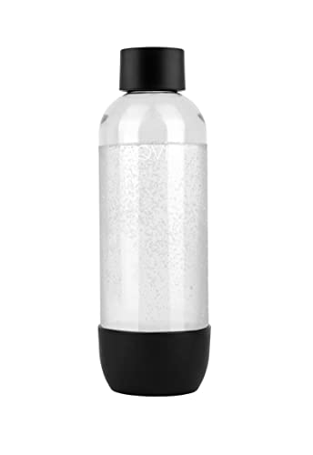 AQVIA Premium PET Wasserflasche 1L (Schwarz)