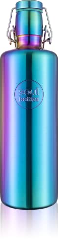 soulbottles steel light • Utopia • 1,2 l • einwandige Trinkflasche aus Edelstahl • plastikfrei, nachhaltig, auslaufsicher