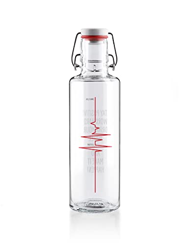 Soulbottles Unisex – Erwachsene Make it Happen Glasflasche, Bunt, 0,6L