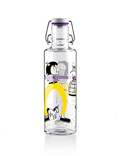 Soulbottles Unisex – Erwachsene freie Liebe Glasflasche, Bunt, 0,6L