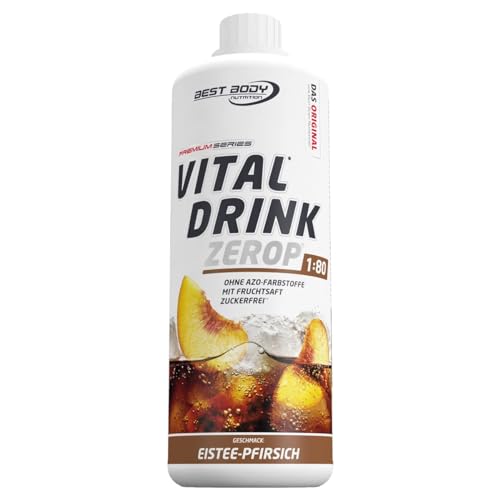 Best Body Nutrition Vital Drink ZEROP® - Eistee-Pfirsich, Original Getränkekonzentrat - Sirup - zuckerfrei, 1:80 ergibt 80 Liter Fertiggetränk, 1000 ml*