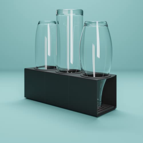 KJUB Flaschenhalter kompatibel für Flaschen von SodaStream, Aarke, AirUp UVM.| Zum Trocknen & zur Aufbewahrung von Glasflaschen & Edelstahlflaschen | Erweiterbar von 3er Set (Schwarz)