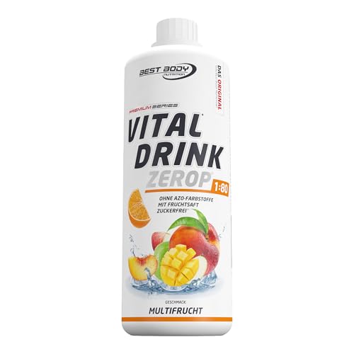 Best Body Nutrition Vital Drink ZEROP® - Multifrucht, Original Getränkekonzentrat - Sirup - zuckerfrei, 1:80 ergibt 80 Liter Fertiggetränk, 1l, 1 l (1er Pack)