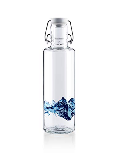 soulbottles 0,6l • Alpenblick • Trinkflasche aus Glas • plastikfrei, nachhaltig, vegan