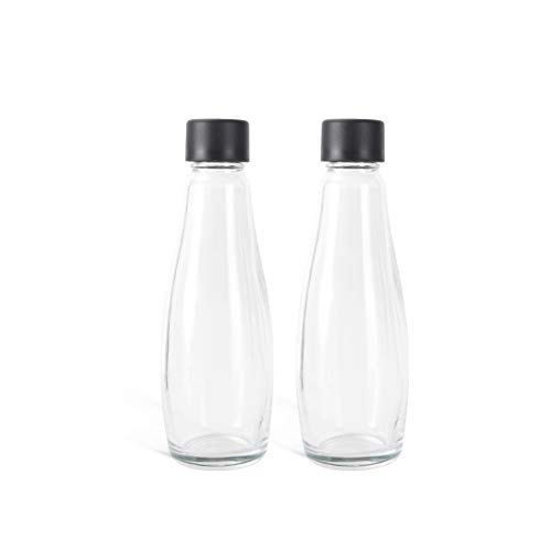 LEVIVO Glasflaschen für den LEVIVO Wassersprudler WATER & JUICE, als Ersatz oder Ergänzung, 0.6 l Volumen, als Glaskaraffe nutzbar, umweltfreundlicher und langlebiger als PET-Flaschen, 2 Flasche