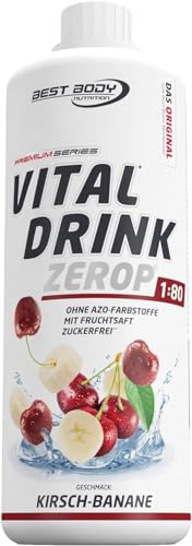 Best Body Nutrition Vital Drink ZEROP® - Kirsch-Banane, Original Getränkekonzentrat - Sirup - zuckerfrei, 1:80 ergibt 80 Liter Fertiggetränk, 1000 ml