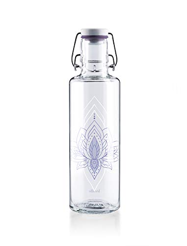 soulbottles 0,6l • Just Breathe • Trinkflasche aus Glas • plastikfrei, nachhaltig, vegan