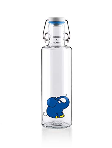 soulbottles 0,6l • Der Elefant • Trinkflasche aus Glas • nachhaltig, plastikfrei, klimaneutral