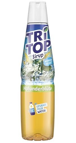 TRi TOP Holunder-Blüten | kalorienarmer Sirup für Erfrischungsgetränk, Cocktails oder Süßspeisen | wenig Zucker (1 x 600ml)