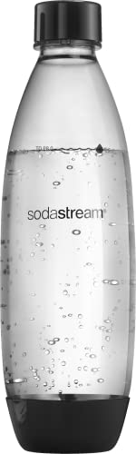 sodastream Fuse 1L wiederverwendbare Wasserflasche zur Vergasung, Mehrzweck-UV-beständig, spülmaschinenfest, BPA-frei, Schwarz