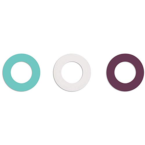 soulbottles Ringe und 3 Gummidichtungen, Türkis, Violett, Weiß, Einheitsgröße, Gummi, Turquoise, Purple, White