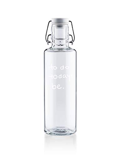 soulbottles 0,6l • Just be • Trinkflasche aus Glas • plastikfrei, nachhaltig, vegan, 1 Stück (1er Pack)