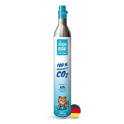 SodaBär | CO2-Zylinder | 425g (60 l) | Universal Zylinder | Premiumfüllung mit hochreiner Kohlensäure von Linde