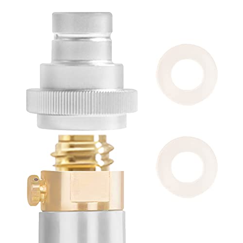 JKUSS CO2 Quick-Adapter Kompatibel mit Wassersprudler Duo, Quick Connect QC, Art, Terra, Quick Adapter für 425g Zylinder 60L Trapezgewinde TR21-4 Silber
