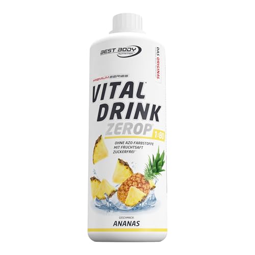 Best Body Nutrition Vital Drink ZEROP® - Ananas, Original Getränkekonzentrat - Sirup - zuckerfrei, 1:80 ergibt 80 Liter Fertiggetränk, 1 l (1er Pack)