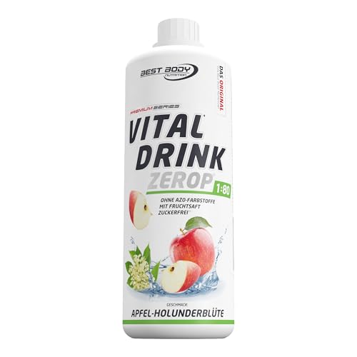 Best Body Nutrition Vital Drink ZEROP - Apfel-Holunderblüte, Original Getränkekonzentrat - Sirup - zuckerfrei, 1:80 ergibt 80 Liter Fertiggetränk, 1 l (1er Pack)