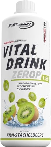 Best Body Nutrition Vital Drink ZEROP® - Kiwi-Stachelbeere, Original Getränkekonzentrat - Sirup - zuckerfrei, 1:80 ergibt 80 Liter Fertiggetränk, 1000 ml