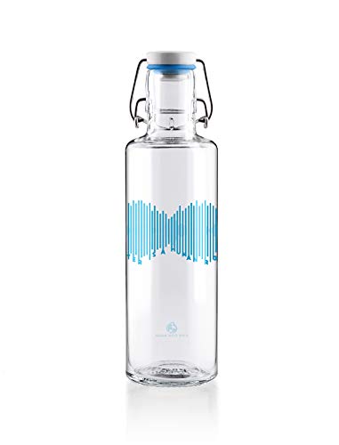 soulbottles 0,6l • Water is a Human Right • Trinkflasche aus Glas • nachhaltig, vegan, plastikfrei, SB2G06-75