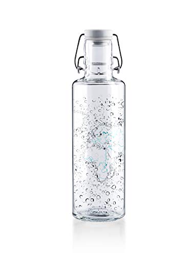 soulbottle 0,6l • “Waterworld' • Trinkflasche aus Glas • vegan, plastikfrei, klimaneutral