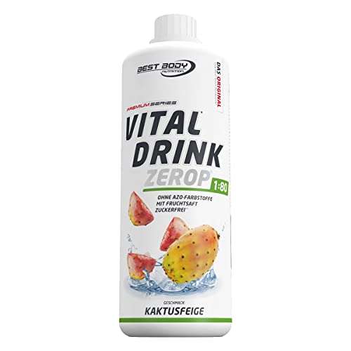 Best Body Nutrition Vital Drink ZEROP® - Kaktusfeige, Original Getränkekonzentrat - Sirup - zuckerfrei, 1:80 ergibt 80 Liter Fertiggetränk, 1 l (1er Pack)
