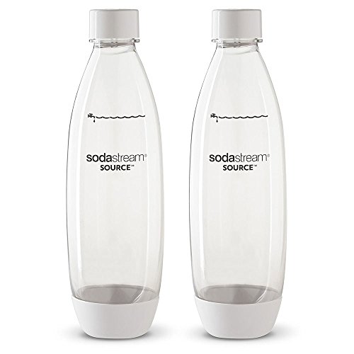 Sodastream 1l Carbonating Bottles - Fit to Source/Genesis deluxe Makers (Twin Pack) (White) by SodaStream