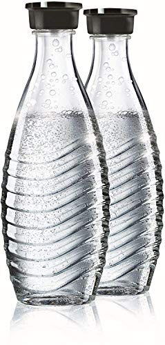 SodaStream DuoPack Glaskaraffe, Ersatzflaschen geeignet für die SodaStream Wassersprudler Crystal und Penguin, 2x 0,6 L Glaskaraffe, Glas
