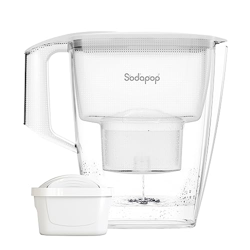 Sodapop Wasserfilter-Kanne Selina weiß inkl. 1x Filterkartusche, 3L Kapazität, spülmaschinengeeignet