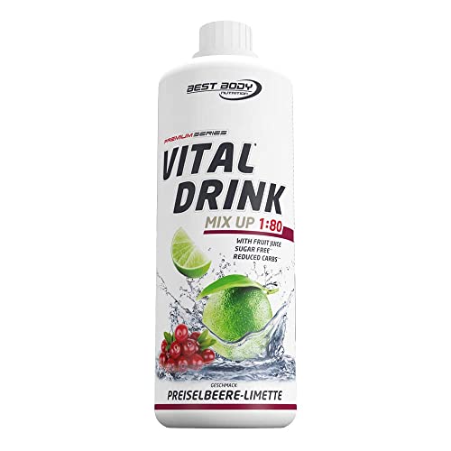 Best Body Nutrition Vital Drink ZEROP® - Preislebeer-Limette, Original Getränkekonzentrat - Sirup - zuckerfrei, 1:80 ergibt 80 Liter Fertiggetränk, 1000 ml