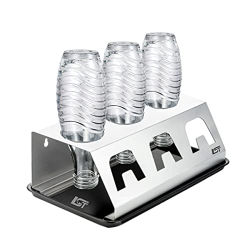 LST Edelstahl 3er Abtropfgestell Flaschenhalter Wassersprudler PET/Glas Flaschen