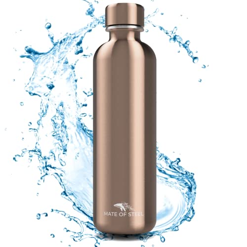 MATE OF STEEL® Flipper & Willy 100% Plastikfreie 1L Edelstahl Flasche Kompatibel mit Sodastream (Copper, 750ml)*