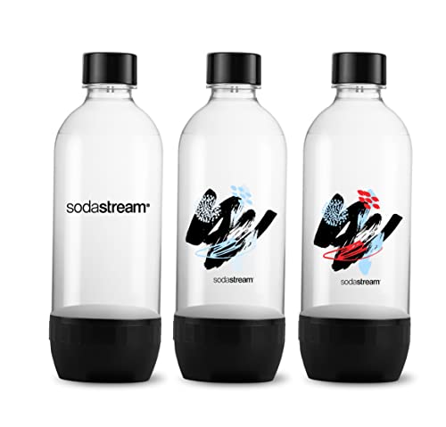 Sodastream 4042300330 PET-Flaschen 1L Fruchtdekorationen Sonderedition (Zitrone/Erdbeere/Ananas), Kunststoff, 3er Pack