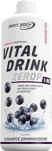 Best Body Nutrition Vital Drink ZEROP® - schwarze Johannisbeere, Original Getränkekonzentrat - Sirup - zuckerfrei, 1:80 ergibt 80 Liter Fertiggetränk, 1 l (1er Pack)