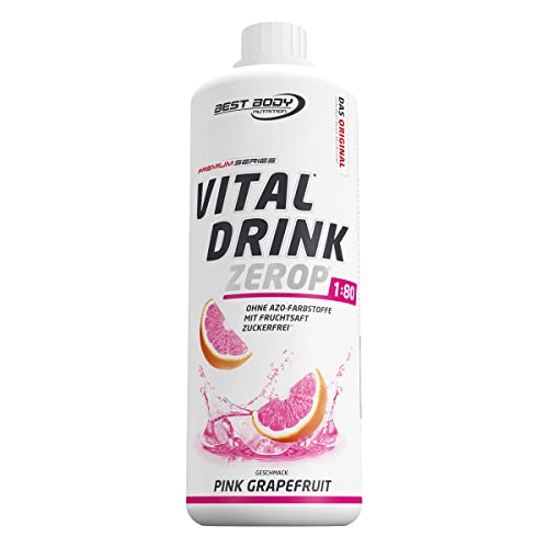 Best Body Nutrition Vital Drink ZEROP® - Pink Grapefruit, Original Getränkekonzentrat - Sirup - zuckerfrei, 1:80 ergibt 80 Liter Fertiggetränk, 1000 ml