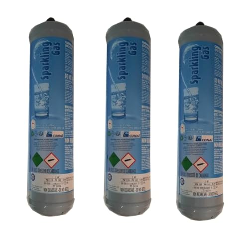 3 Einwegflaschen Co2 600 g Einwegflaschen Spritzwasser Ersatz für Kühler, Wassergasatoren, Standard M11 x 1
