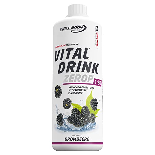 Best Body Nutrition Vital Drink ZEROP® - Brombeere, Original Getränkekonzentrat - Sirup - zuckerfrei, 1:80 ergibt 80 Liter Fertiggetränk, 1000 ml