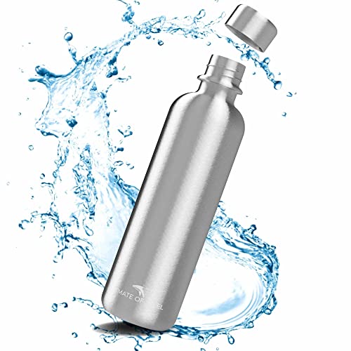 MATE OF STEEL® 100% Plastikfreie 750ml Edelstahl Flasche für Sodastream Crystal, Easy & Terra - Spülmschinenfeste Trinkflasche Edelstahl für Soda Streaming - Wassersprudler Metall Flaschen*
