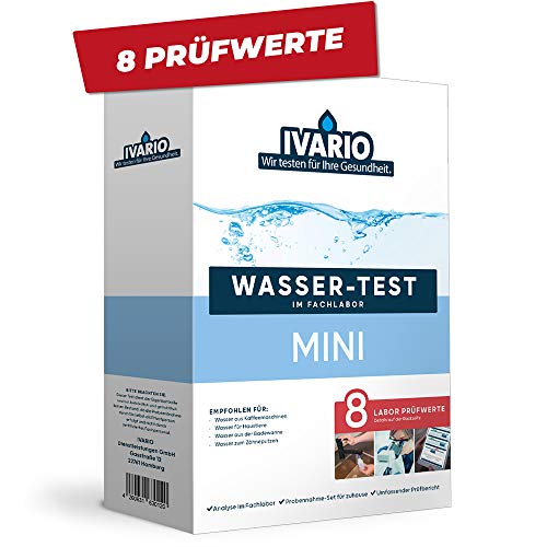 Mini-Wassertest (8-in-1) für Trinkwasser, Experten-Analyse im akkreditierten Fachlabor mit 8 Prüfwerten im Test, wie Schwermetalle, Wasserhärte, pH-Wert uvm.